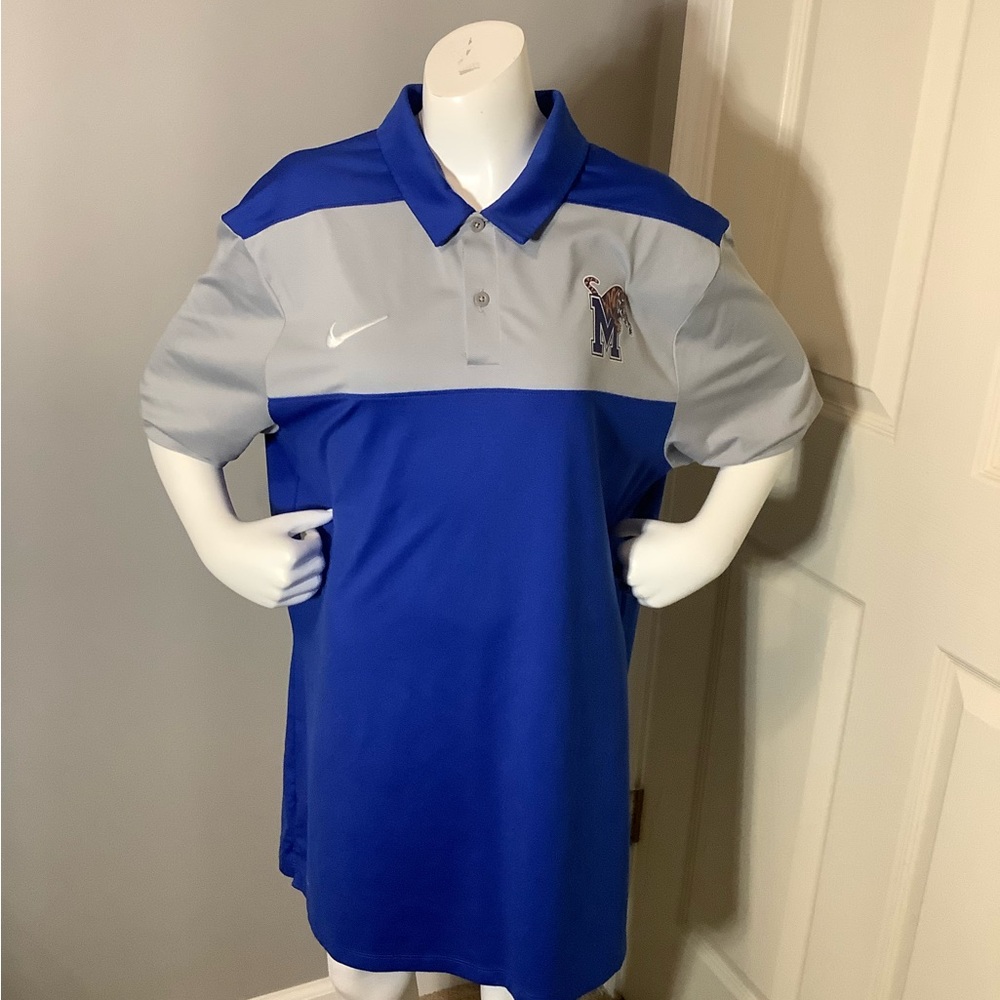 Men Large Memphis Tigers Nike Dri Fit Golf Polo Shirt